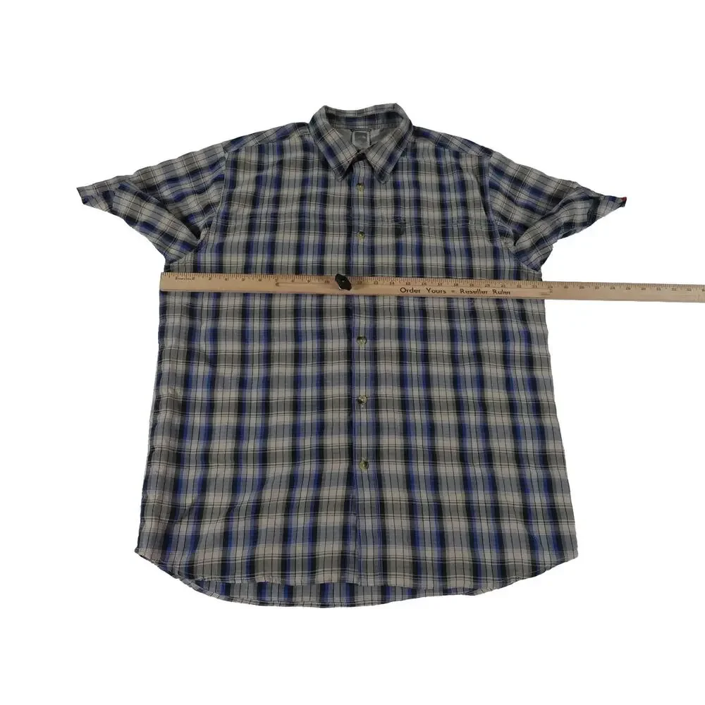 The North Face Hiking Outdoor Plaid Button Up Short Sleeve Shirt Men's Large